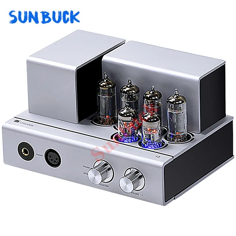 Sunbuck versterker Bluetooth Klasse A 2.0 12W single-ended gebalanceerde Vacuümbuis Eindversterker 6H2N 6P1 Vacuümbuis Eindversterker