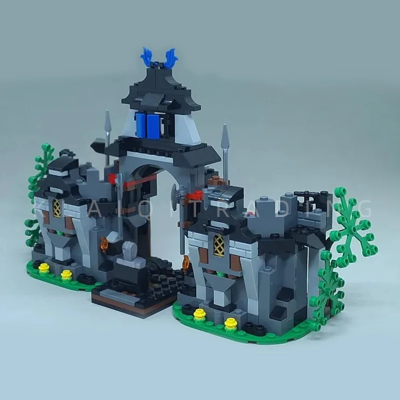 nostalgic medieval old knight castle gate wall bricks stronghold blocks fortress moc building architecture klocki display unique