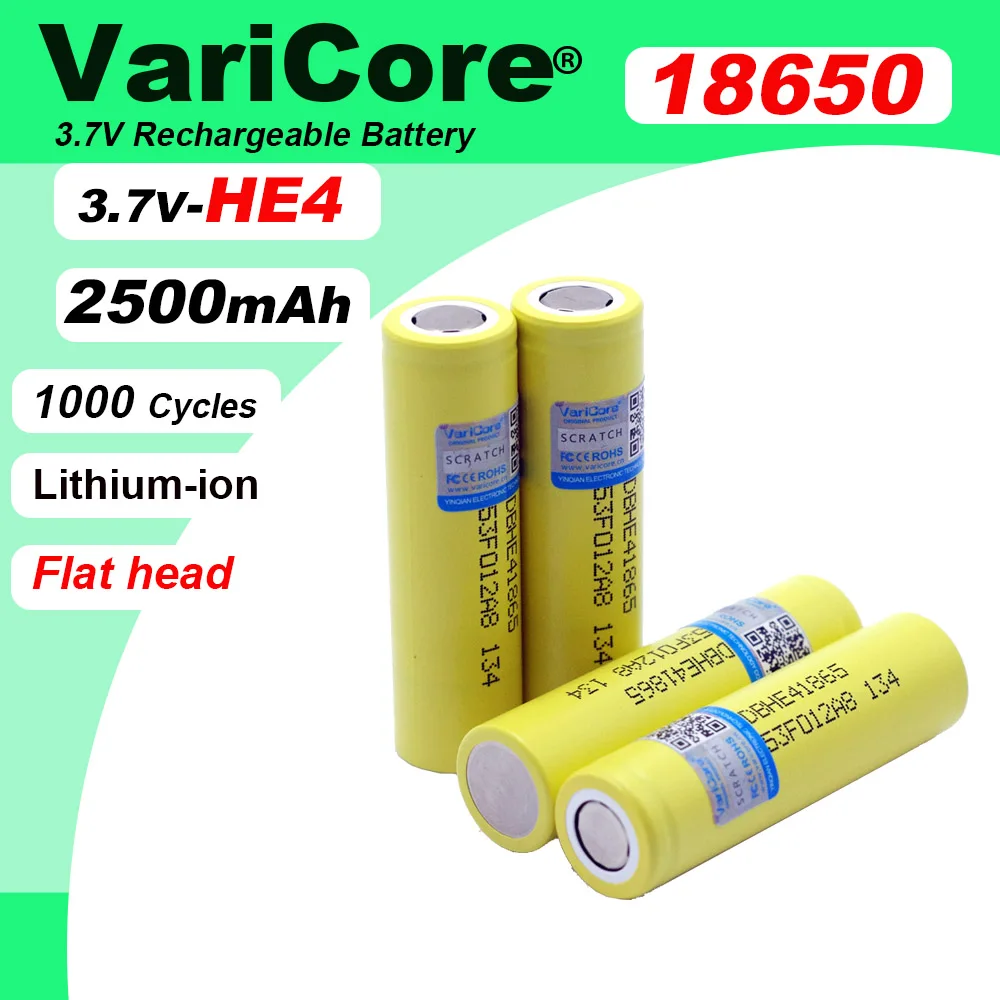 جديد الأصلي HE4 2500mAh بطارية ليثيوم لون 18650 3.7 فولت بطاريات الطاقة القابلة لإعادة الشحن لاستخدام الأدوات الكهربائية