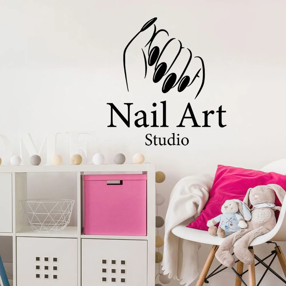 1PC Colorful Manicure Customizable Text Vinyl Self Adhesive Wallpaper For Home Decor Decal Creative Stickers
