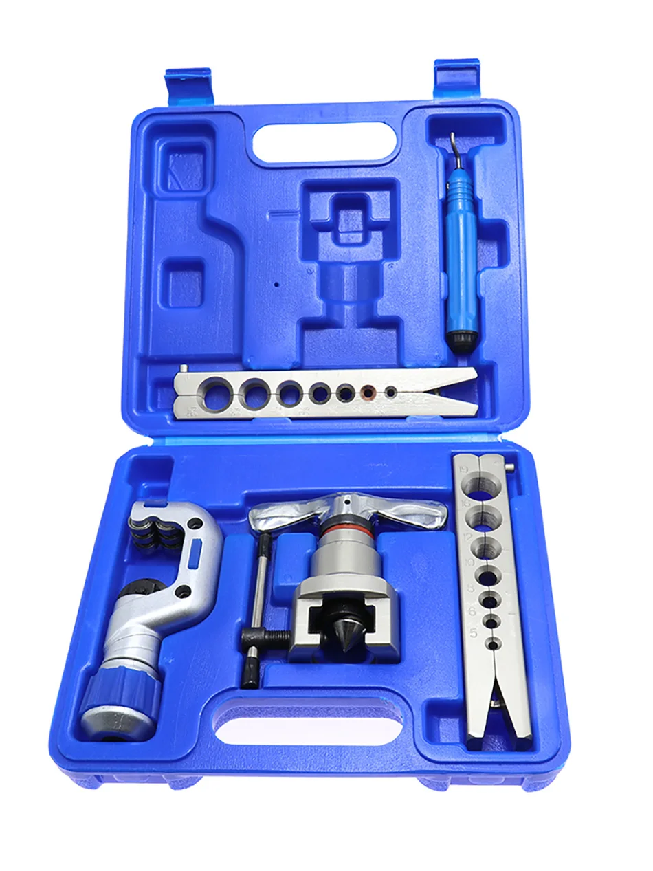 

Value Eccentric Copper Tube Pipe Flaring Tool Kit with Cutter for Air Conditioner pipe HAVC tools 6-19MM VFT-808-MIS