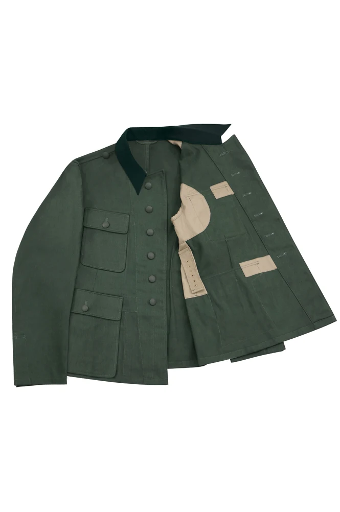 WWII Geman Heer M43 – tunique d'été d'officier HBT pour les champs verts, collection GUHA-026