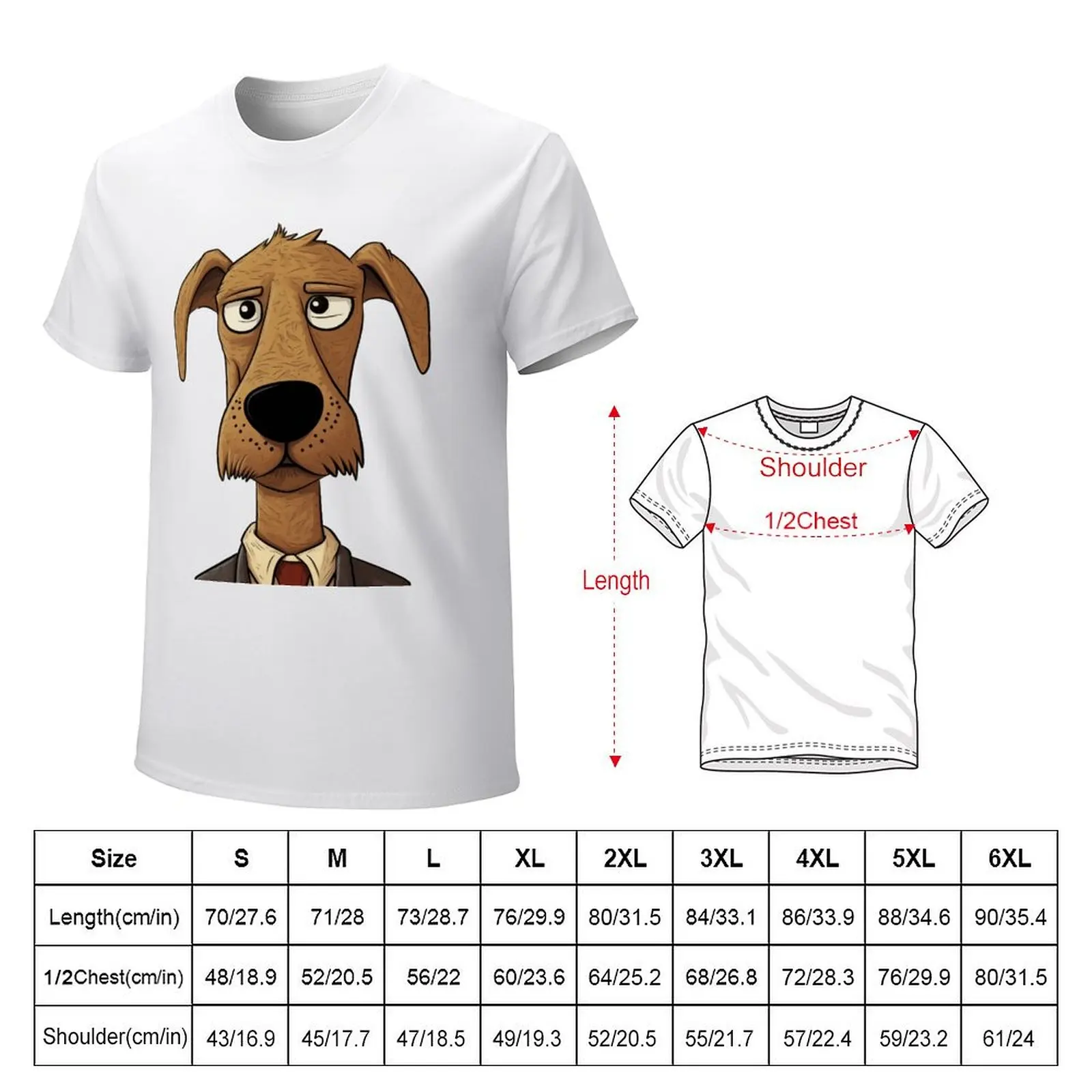 Playful Human-Like Dog Cartoon Illustration (No. 13) T-shirt shirts graphic tees plain men t shirts