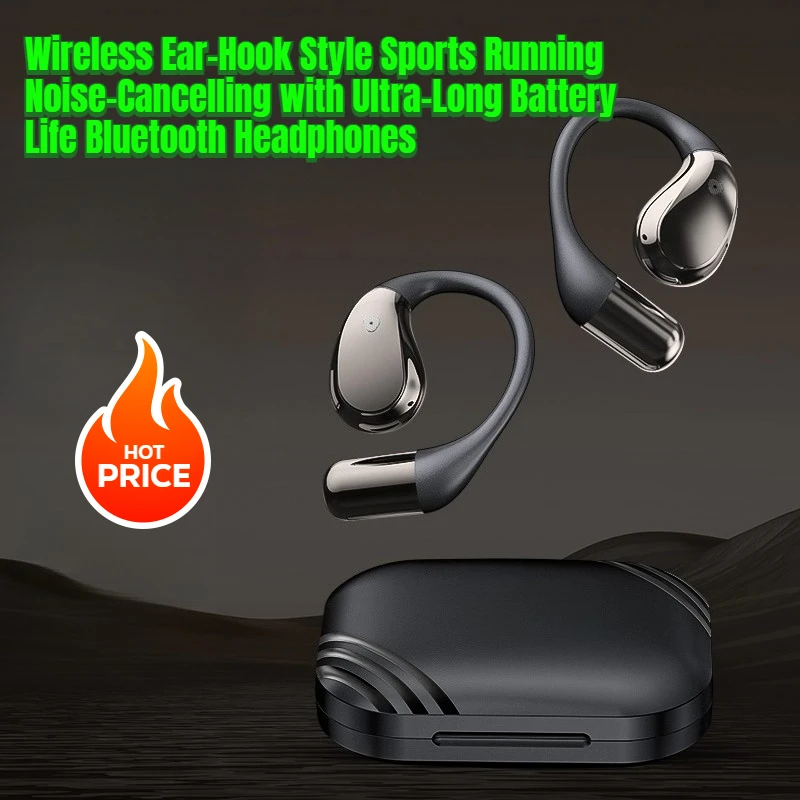 

Wireless Ear-Hook Style Sports Running Noise-Cancelling with Ultra-Long Battery Life Bluetooth Headphones