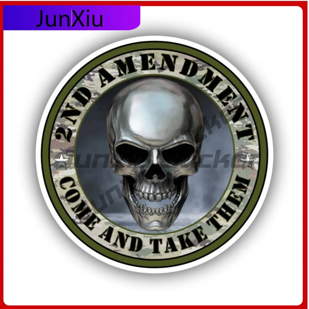 

2nd Amendment Come And Take Them Skull Vinyl Sticker Car Truck Laptop Window Bumper Waterproof Scratch-proof Decal Accessories