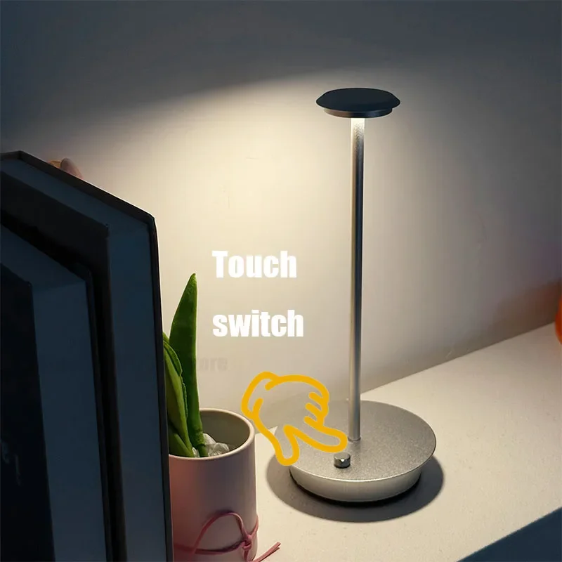 Lampe de table LED aste avec capteur tactile, veilleuse de bureau, lampe de lecture sans fil pour restaurant, hôtel, bar, chambre à coucher, décoration lumineuse