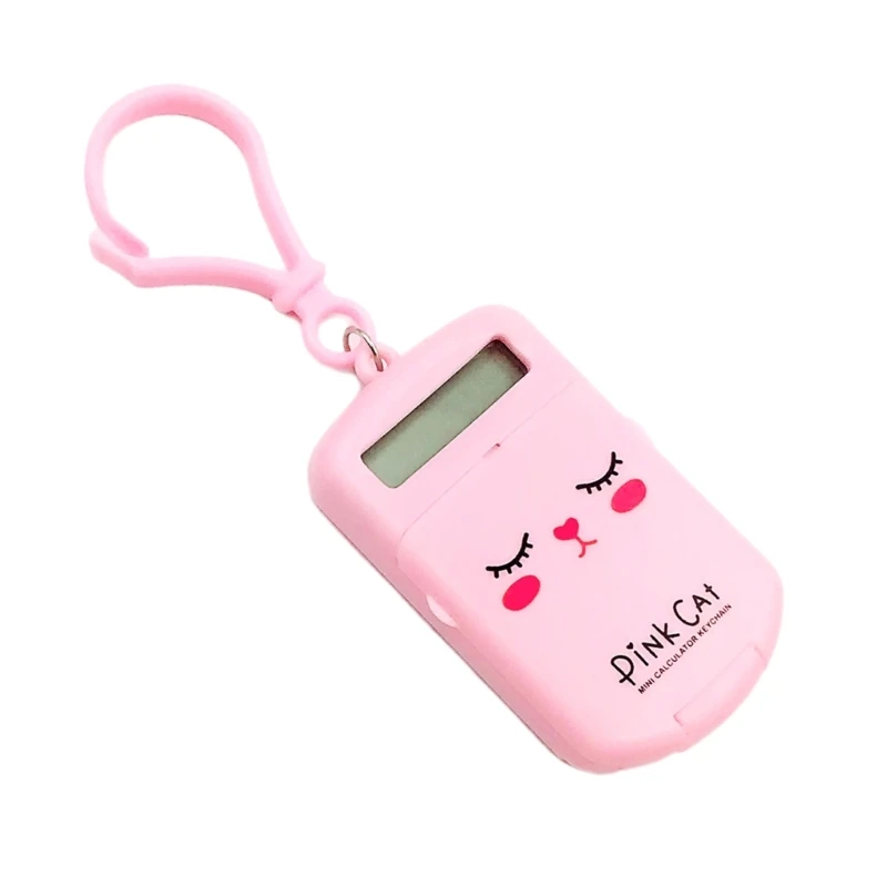 Essential Pocket Calculator Keychain Tiny Student Electronic Calculator R58F