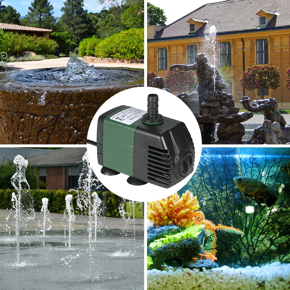 1500L/H 25W Submersible Water Pump for Aquarium Tabletop Fountains Pond Water Gardens and Hydroponic Systems with 2 Nozzles