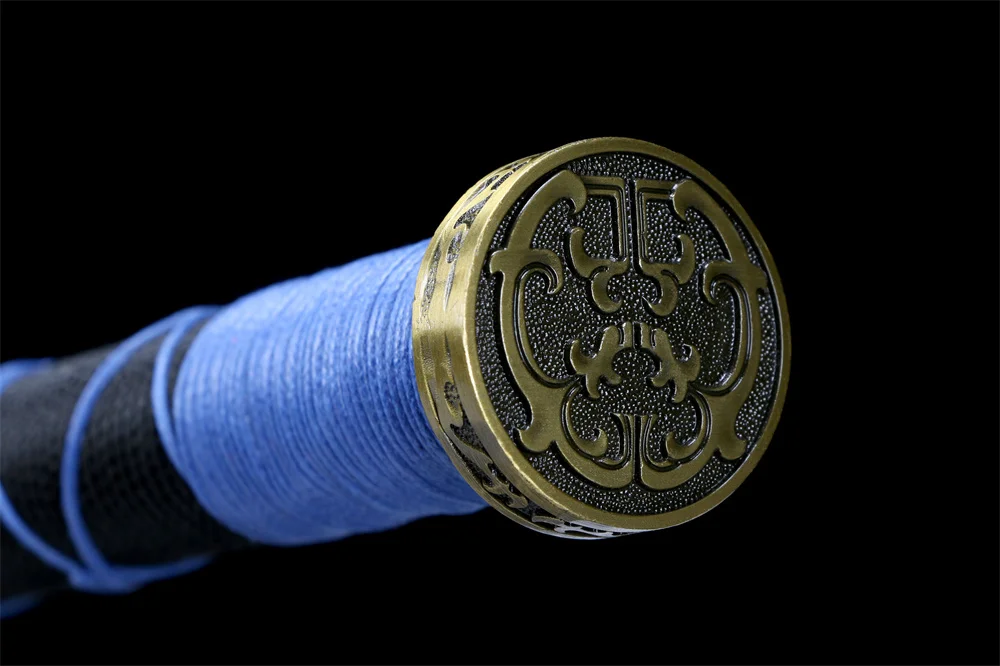 Beautiful Handmade Sword Chinese Jian WUSHU Train Performance Blue High Carbon Steel Blade Full Tang Alloy Fittings