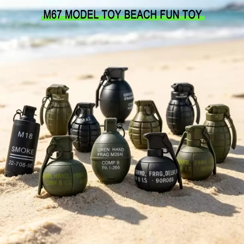 

M67 Simulation Military Grenade Model 2Pcs Water Prank Toy for Boys Outdoor Battle Birthday Gift-2BB