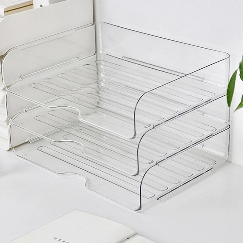 Top-Office Organization And Storage, Letter Tray Desk Organizer, Stackable Document Organizer, Paper Organizer,4Pcs