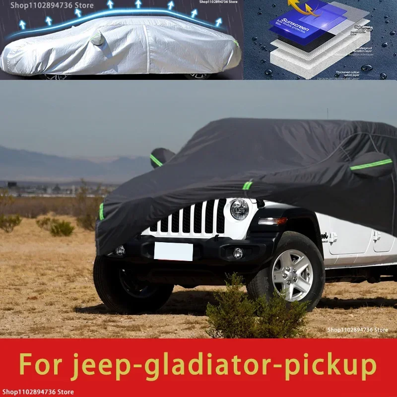 For JEEP Gladiator Fit Outdoor Protection Full Car Covers Snow Cover Sunshade Waterproof Dustproof Exterior black car cover