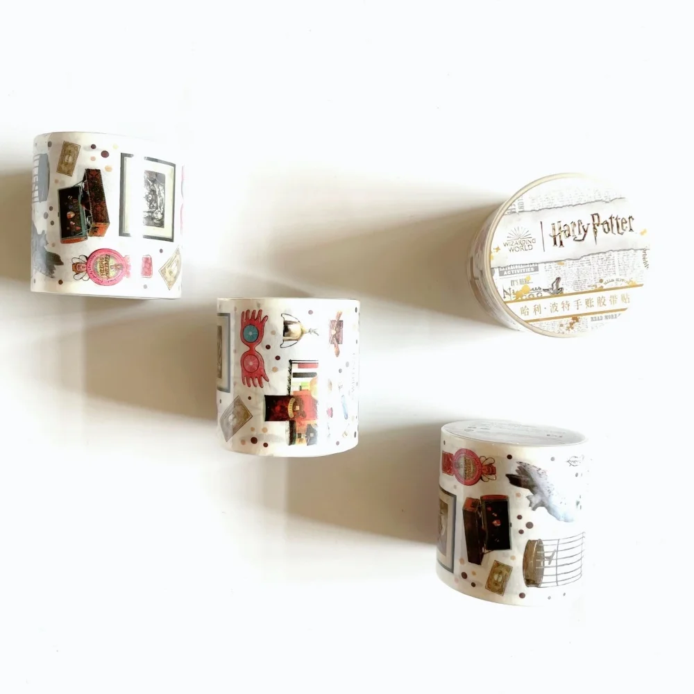 حقيقي هاري بوتر الكرتون الشريط ملصق هوجورتس مدرسة السحر سلسلة ملصقات Kawaii القرطاسية مخطط ديكور الشارات #5