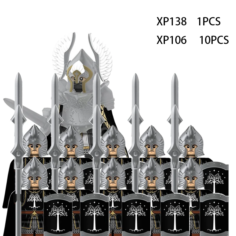 Medieval Elf Rohan soldiers Guard Army lotr Action Figures Mini Bricks Doll Assemble Building Blocks MOC DIY Toys for kid gifts