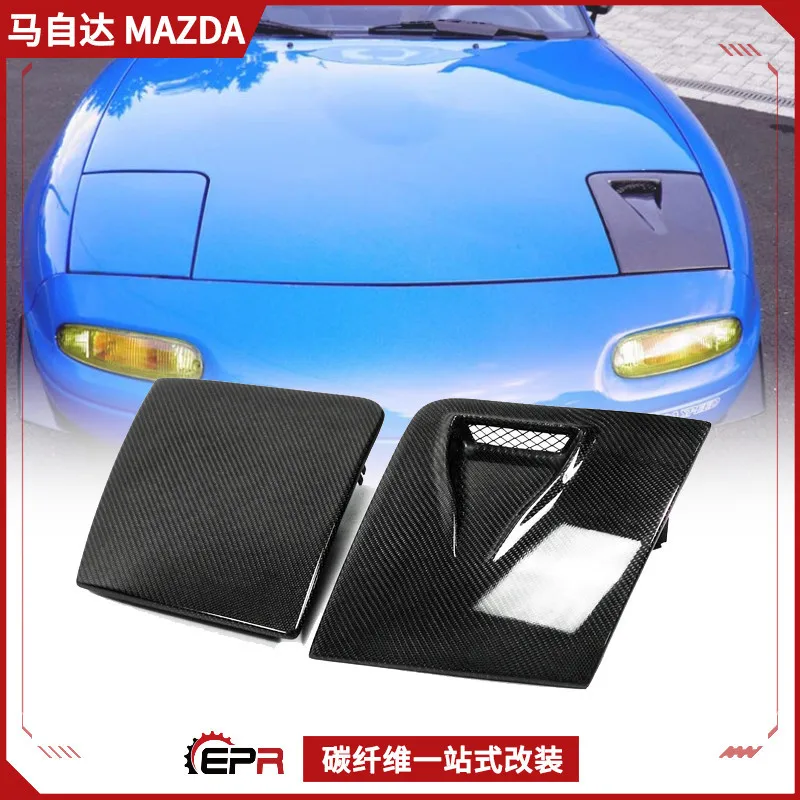 

Miata for Mazda MX5 NA carbon fiber retrofit, large lampshade opening trend headlight cover intake
