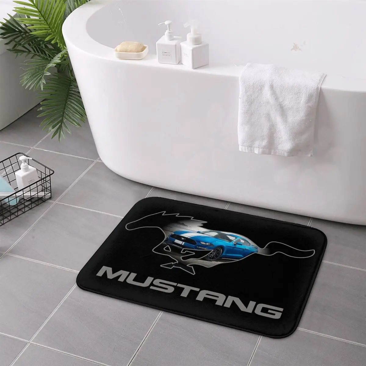 Ford Mustang GT Logo Emblem Design Anti-slip Doormat Floor Mat Carpet Rug for Kitchen Entrance Bathroom Living room Footpad Mats