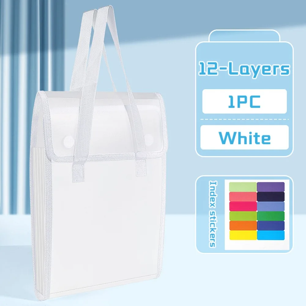 Borsa per documenti A4 di alta qualità Cartella per file A4 di grande capacità a 12 strati Borsa per dati di classificazione portatile per ufficio scolastico
