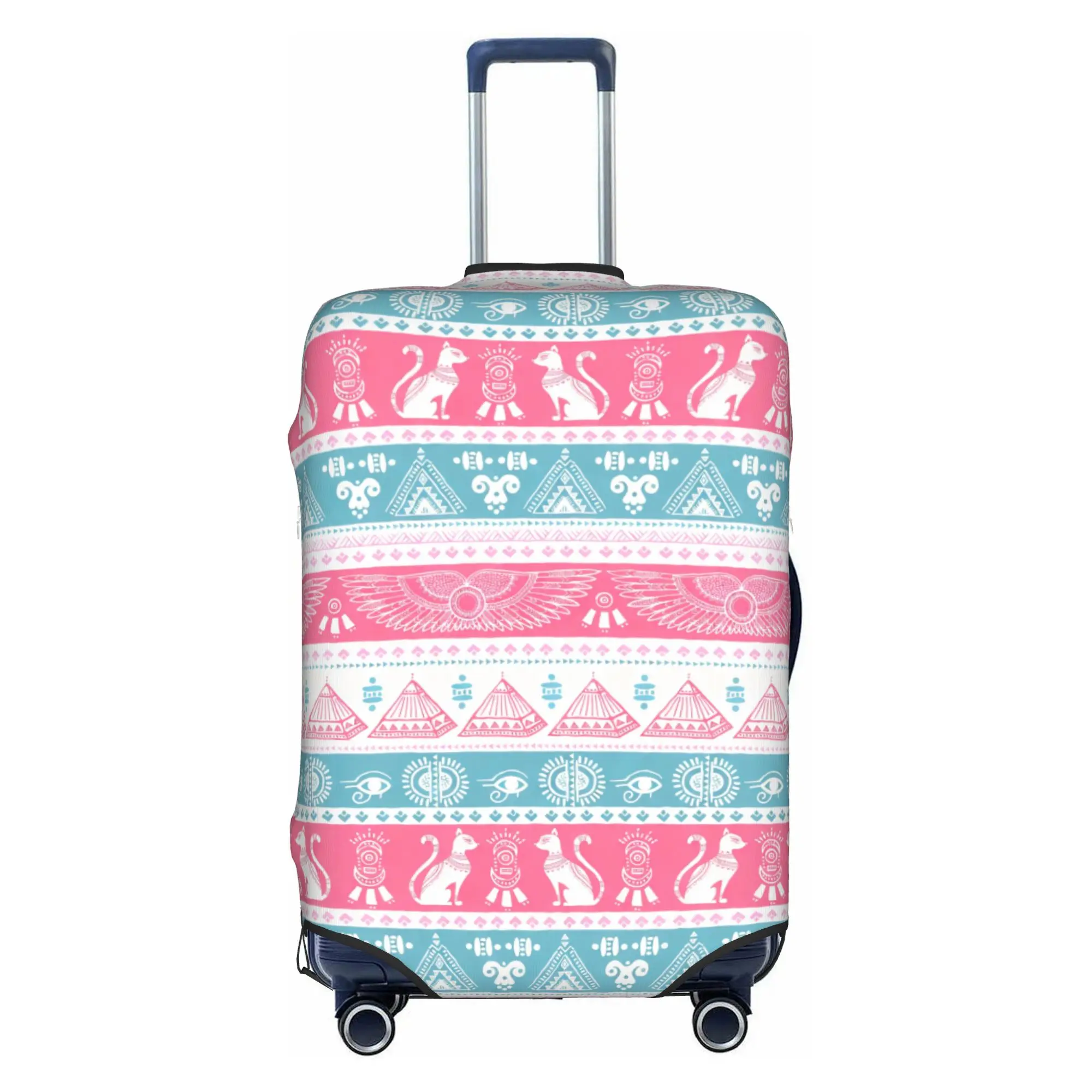 Pyramids Egyptian Eye of Horus Travel Luggage Cover Washable Hieroglyphs Ankh  Suitcase Cover Protector Fit 18-32 Inch