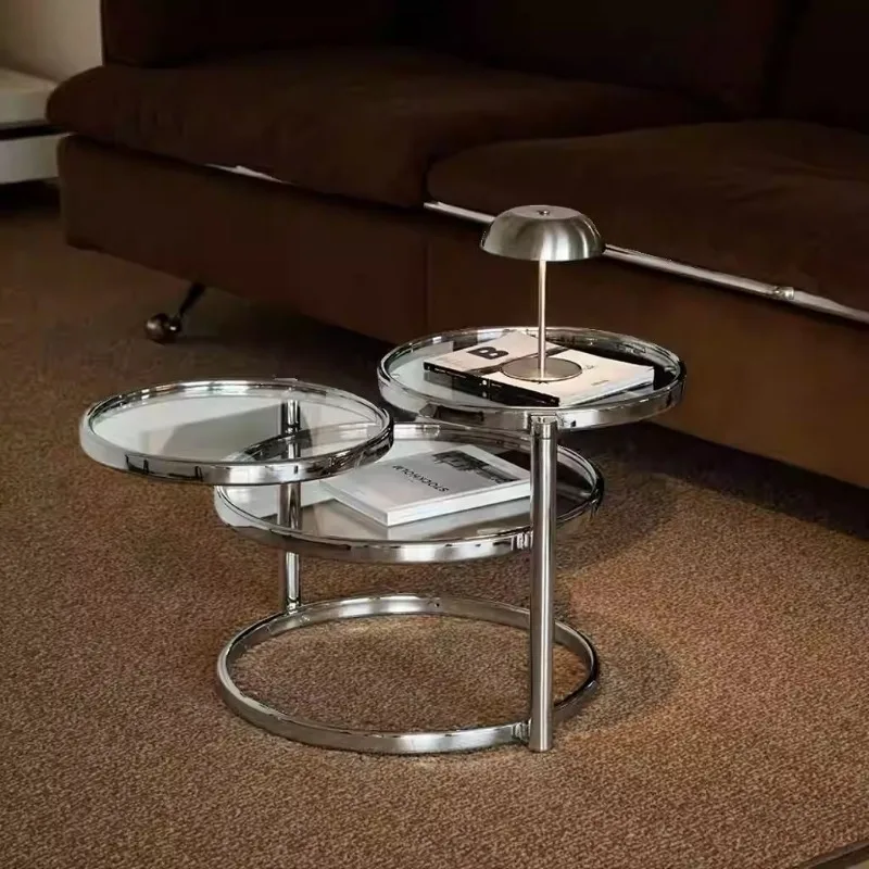 طاولة القهوة لغرفة المعيشة المنزلية الرجعية الفولاذ المقاوم للصدأ