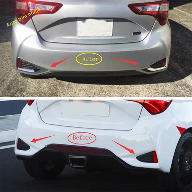 Car Rear Fog Lamp Shade Decorative Fog Lamp Frame Sticker Accessories For Toyota Yaris Cross VITZ 2018 2019