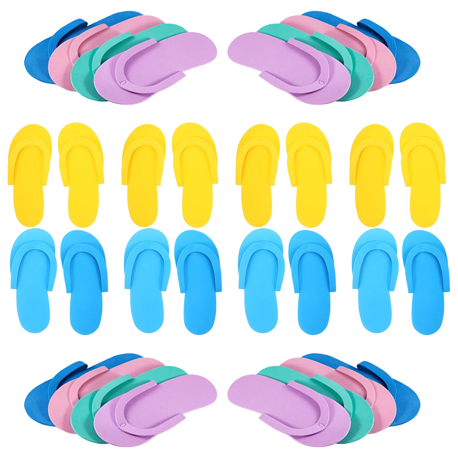 

24Pairs Eva Disposable Spa Slippers Beach Pedicure Hotel Guest Slippers Single Use Breathable Assembled Slipper