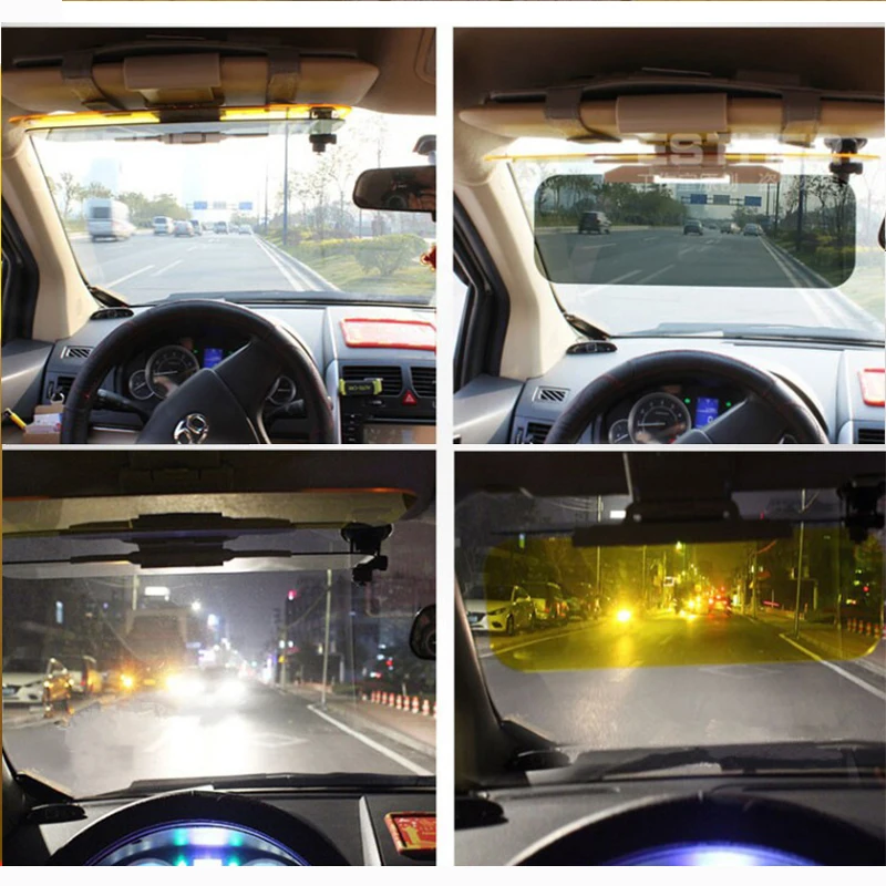 Car Sun Visor HD Anti Sunlight Dazzling Goggle Day Night Vision Driving Mirror UV Fold Flip Down Clear View For Kia car