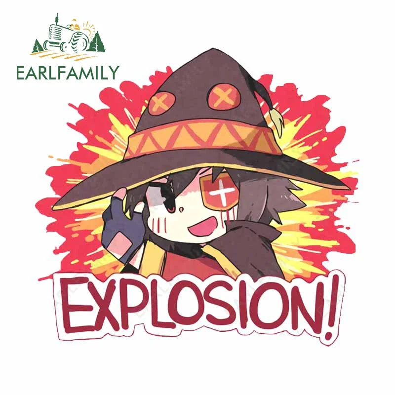 EARLFAMILY 13cm x 12cm for Megumin Vinyl Explosion Anime Car Stickers Sunscreen Cartoon Decals Waterproof Bumper Car Styling 