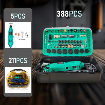 מקדחה חשמלית Tungfull Dremel Grinder מכונות פוליש מיני עם אביזרי שחזור סט כלי רוטטים חשמליים מיני מקדחה