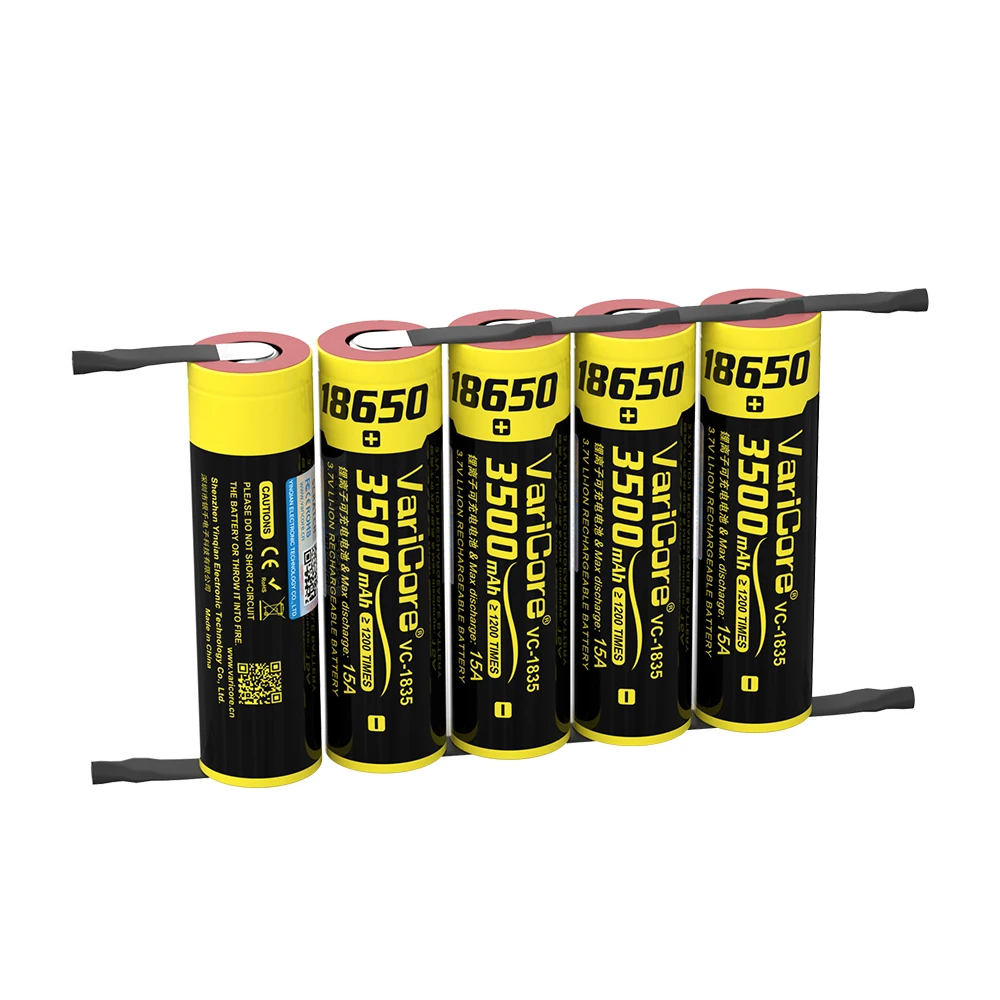 VariCore VC-1835 3.7V 3500mah 18650 Lithium Rechargeable Battery Welding Nickel Sheet for Headlight Mobile Power Bank