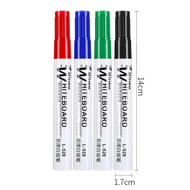 Limpar caligrafia fácil apagamento Whiteboard Pen, Graffiti Blackboard Pen, alta capacidade, Escritório Ensino Pen, Marcador à base de água, 4pcs