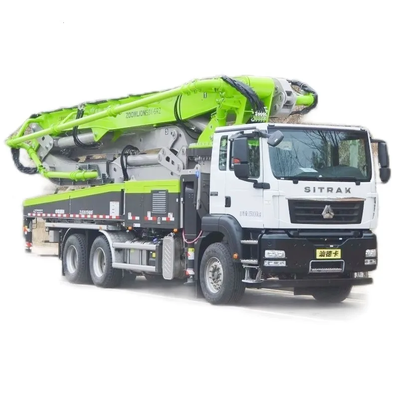 Truk Pompa Beton Mobile 52m Dengan Peralatan Pompa Hidrolik Terpasang di Truk Boom Untuk Konstruksi Besar