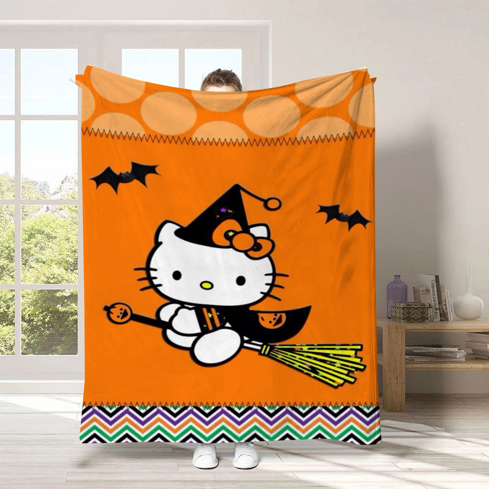 Hallowmas Hello Kitty Characters Holy Day Blanket Thickened Children's Blanket Sofa Nap Blanket Children's Fun Room Decoration