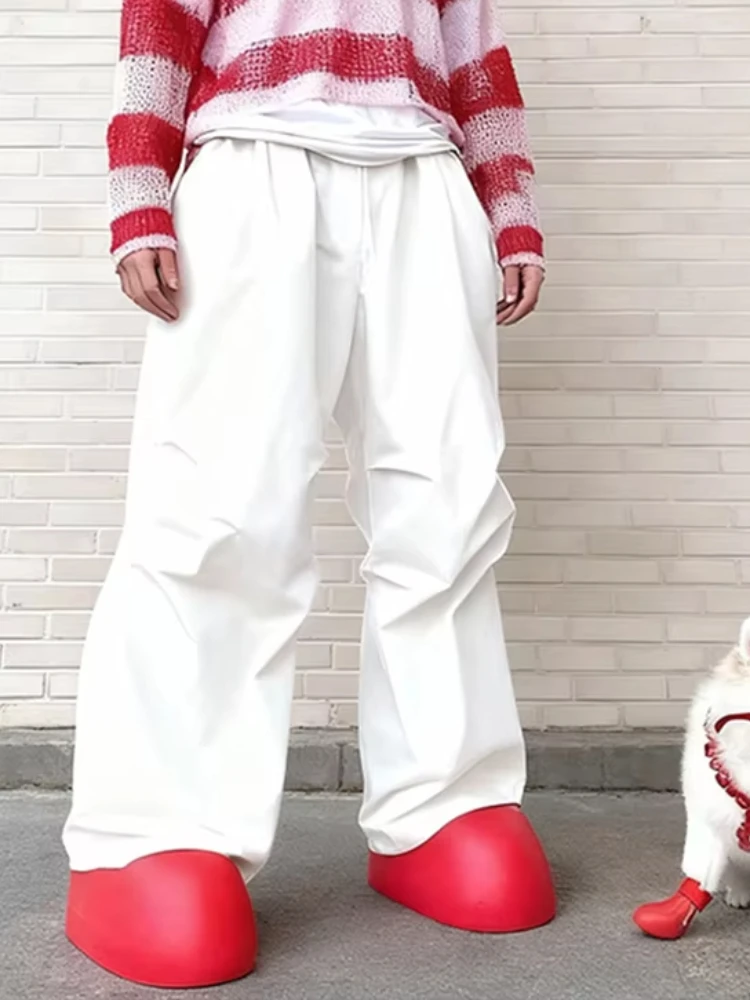 Whatiwear ارتفاع الخصر الرباط السراويل البضائع امرأة عارضة الأزياء Ruched تصميم الشارع تنوعا نمط قيعان كلاسيكية بسيطة #2