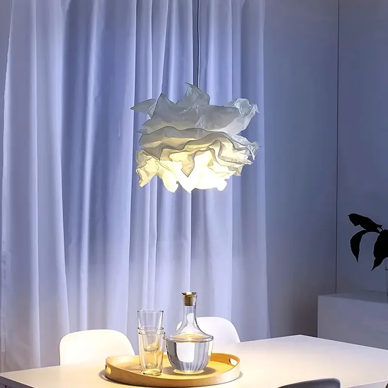 Abat-jour en papier moderne en forme de nuage, 16,54 pouces / 23,62 pouces / 33,46 pouces, abat-jour de plafond décoratif DIY, adapté au salon, une chambre à coucher, au bar – Aucune électricité ni piles requise, facile à décorer, 1 pièce