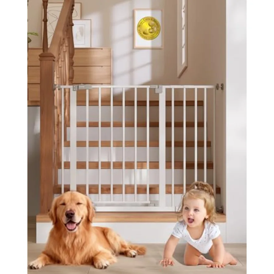 

29.5 40.75" Baby Gate for Stairs, 30" Tall Dog Gates for Doorways and Hallways, Safety Gate for and Pets, Pressure-Mounted Walk
