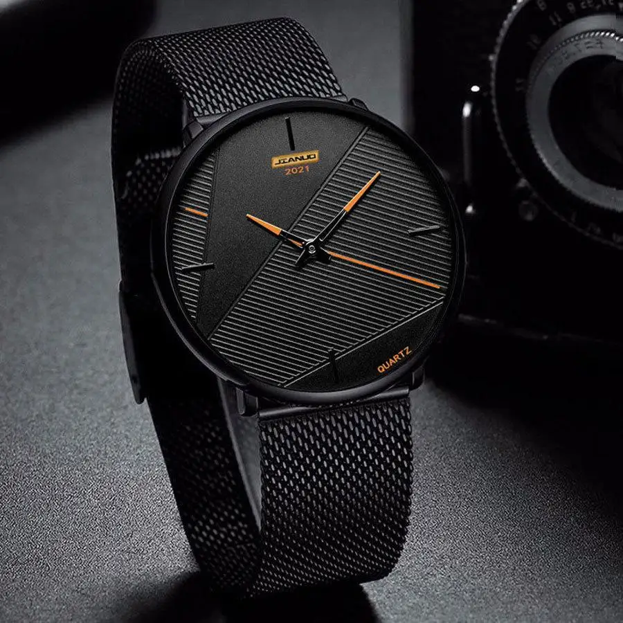 Foreign trade cross-border cool series boys grid strap quartz watch men's casual business luminous watch