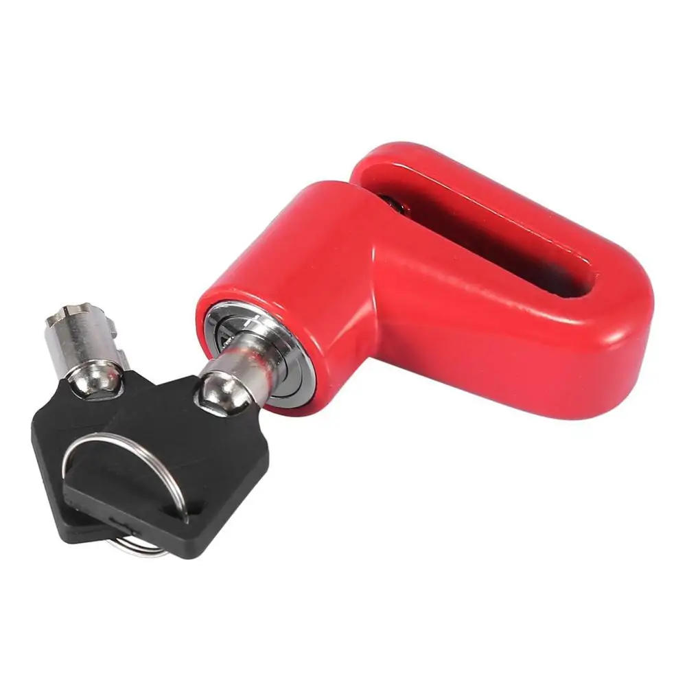 1 Set Motorcycle Disc Brake Lock with Red Rope Kit Aluminum Alloy Mountain Road Bike Anti-theft Lock