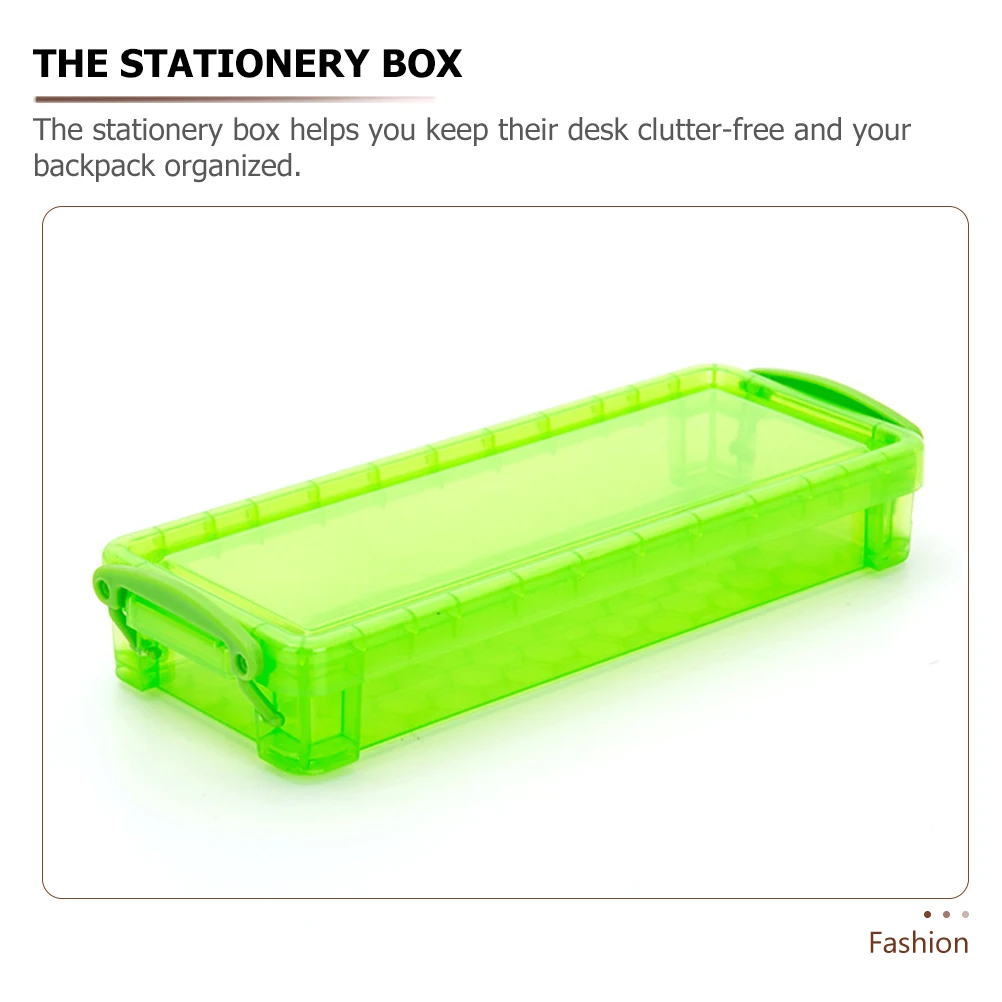 

8Pcs Pencil Case Plastic Storage Organizer Colorful Stationery Box Portable Pen Container Lightweight Plastic Pencil Holder