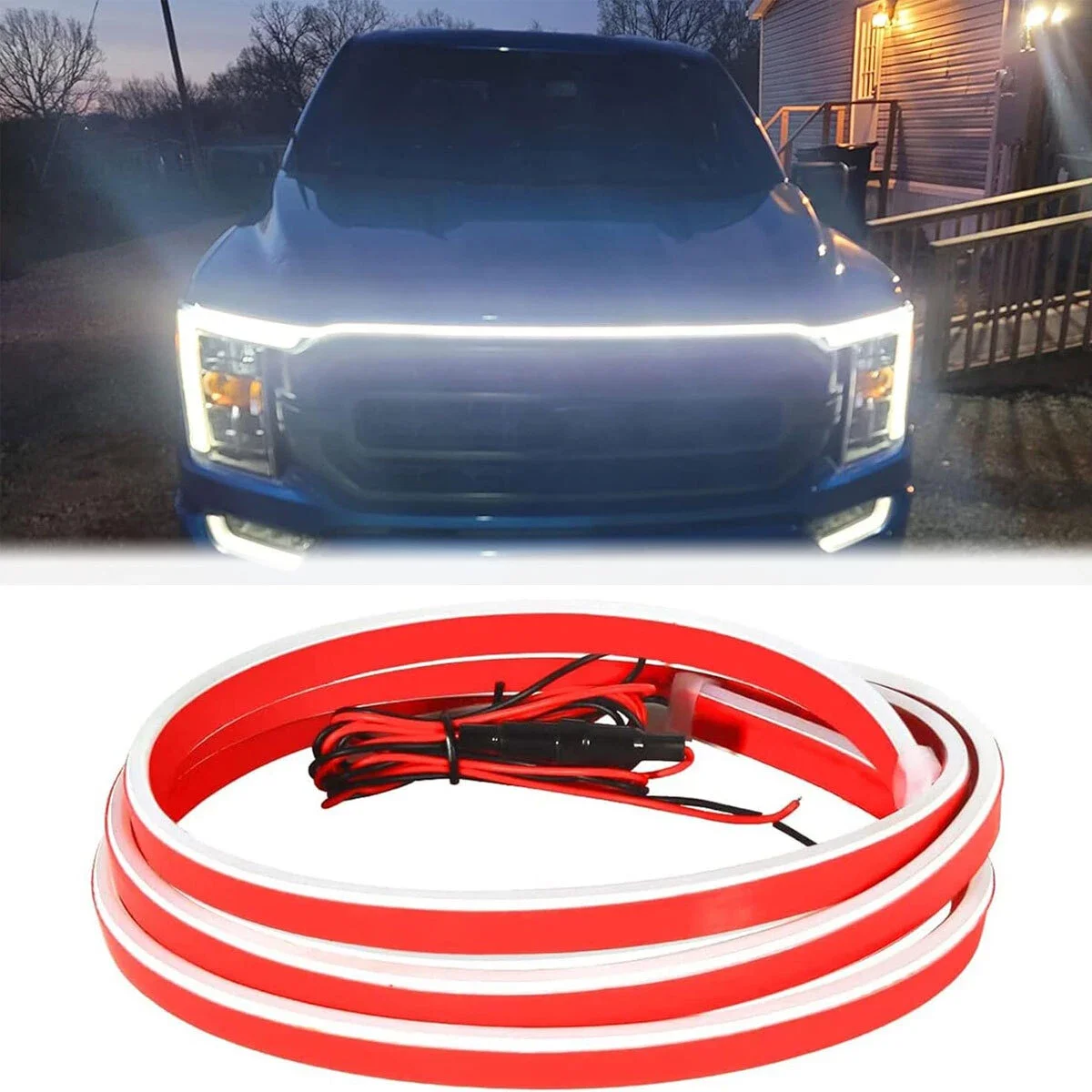 Car Engine Hood Light Hood Light Strip Decorative Lamp Flexible DRL LED Flexible Waterproof Headlight Strips Car Accessories