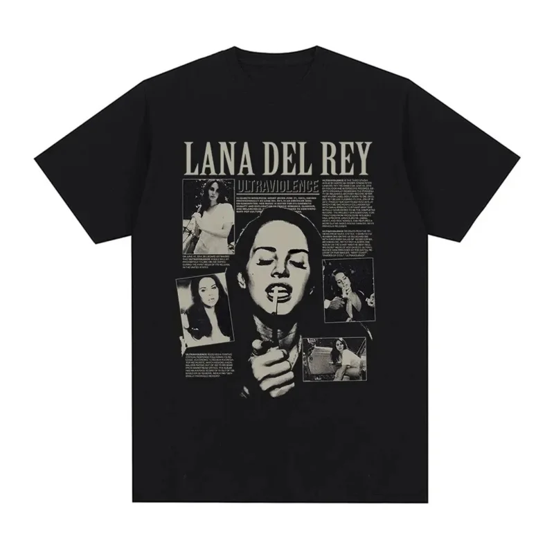 Singer Lana Del Rey T shirt Ultraviolence music album T-shirt men women hip hop vintage Short Sleeve T shirts Gothic streetwear