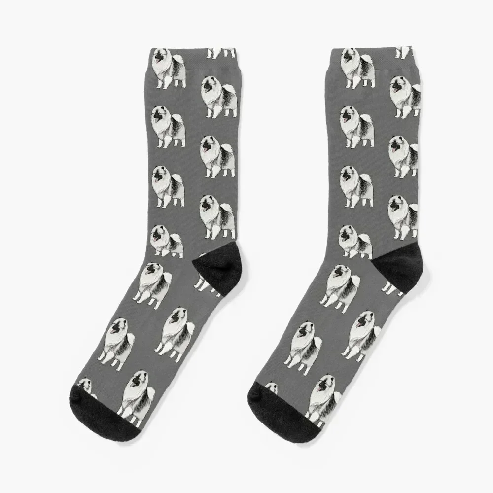 

Keeshond Cartoon Dog Socks Antiskid soccer bright garter Stockings man designer Socks Women's Men's