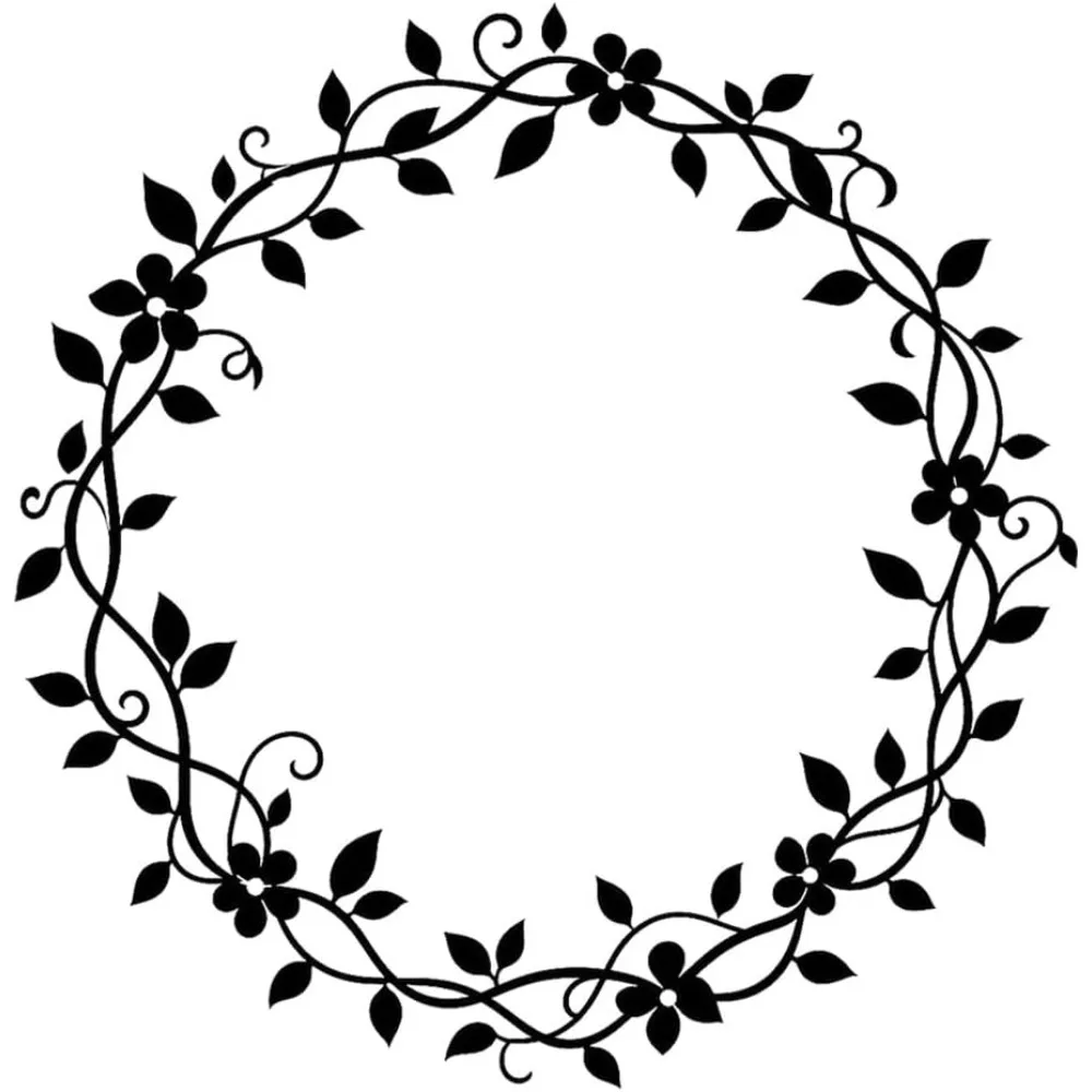 Floral Wreath Metal Wall Art Metal Outdoor Decor Metal Signs Minimalist Aesthetic Artwork Elegant Wall Decor for (30 INCH)