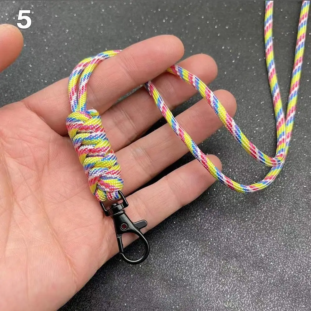 High Quality Self-Defense High Strength Paracord Keychain Key Ring Parachute Cord Lanyard Rotatable Buckle