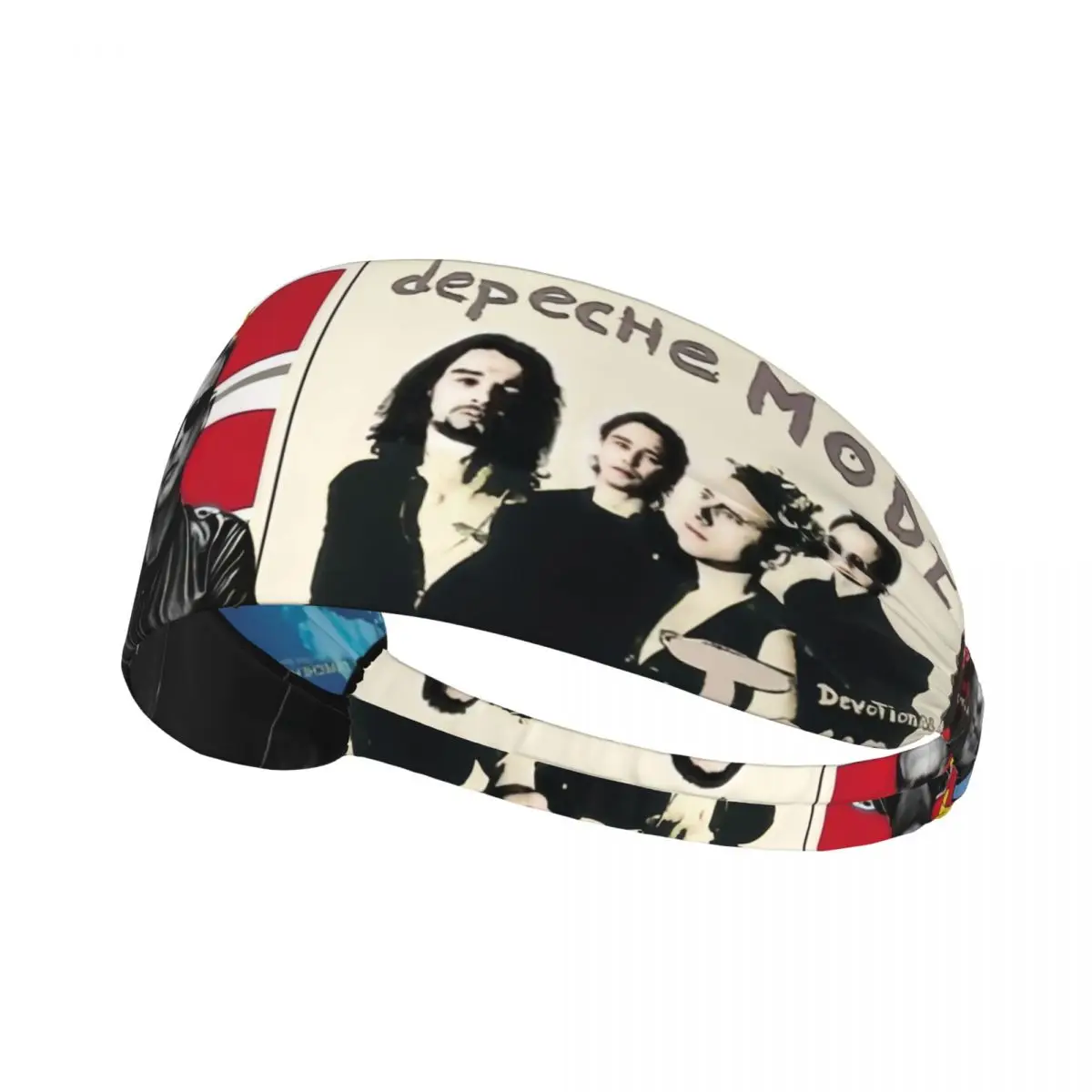 

Custom Electronic Rock Depeche Cool Photo CollageMode Sports Sweatbands for Tennis Absorbent Headband Women Men
