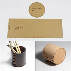 YOMDID Creative Pen Container Leather Template DIY Leathercraft Tool Paper Stencils Brush Pot Handmade Leather Tools Mould