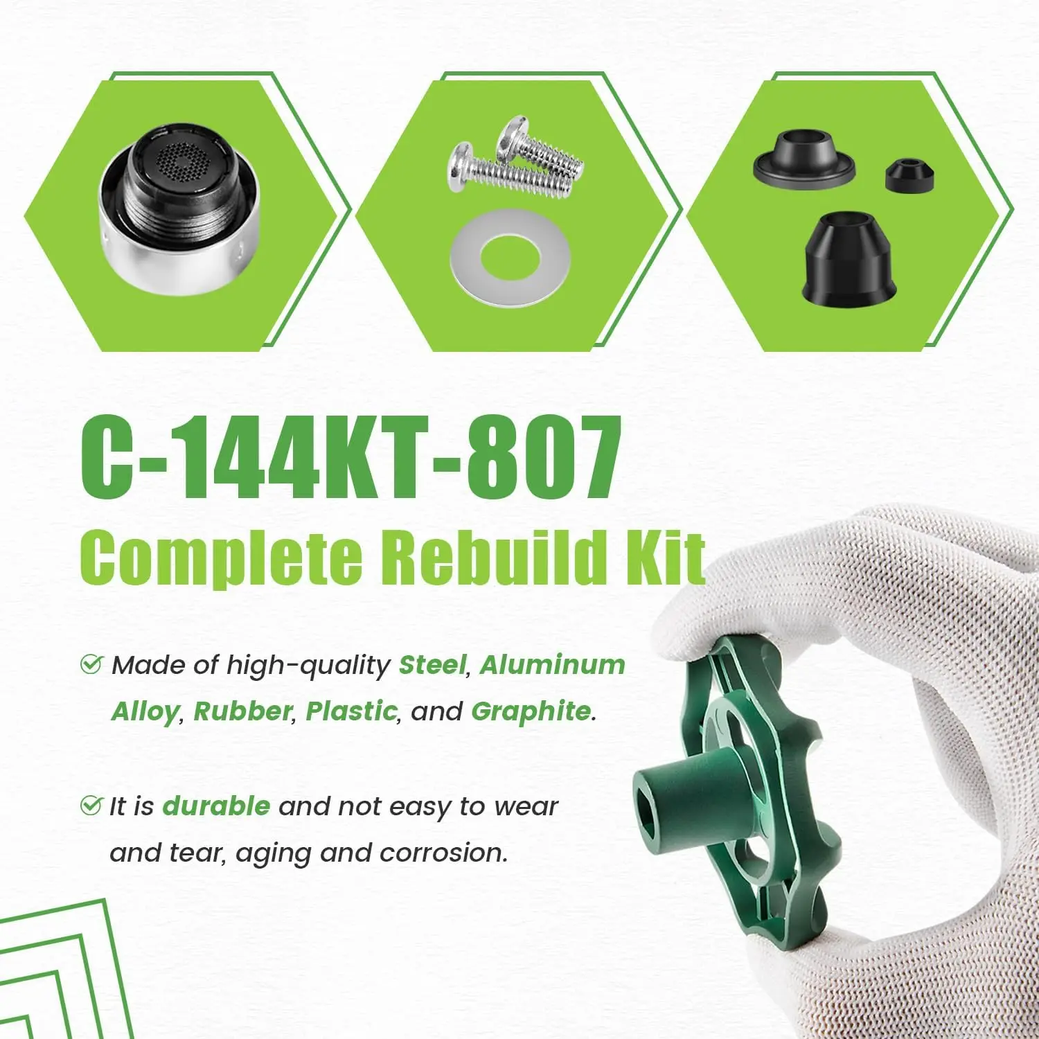 MX for Prier C-144KT-807 Anti-Siphon Freezeless Faucet Repair Kit C-144KT-807 C-144 Series Complete Repair Kit fit for C-144/244