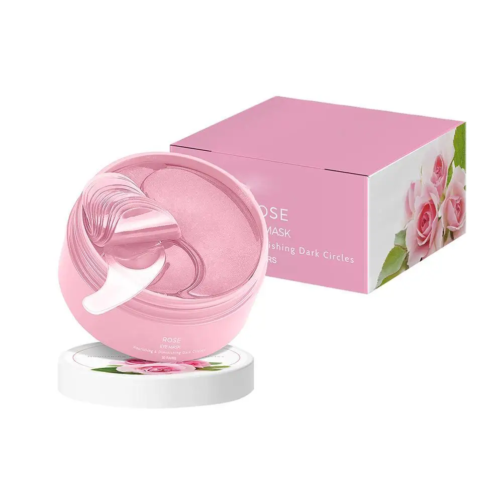 

60pcs Pink Rose Eye Mask Moisturizing Firming Anti Dark Circles Eyes Care Gel Masks Eyepatch Beauty Skincare Eye Patches
