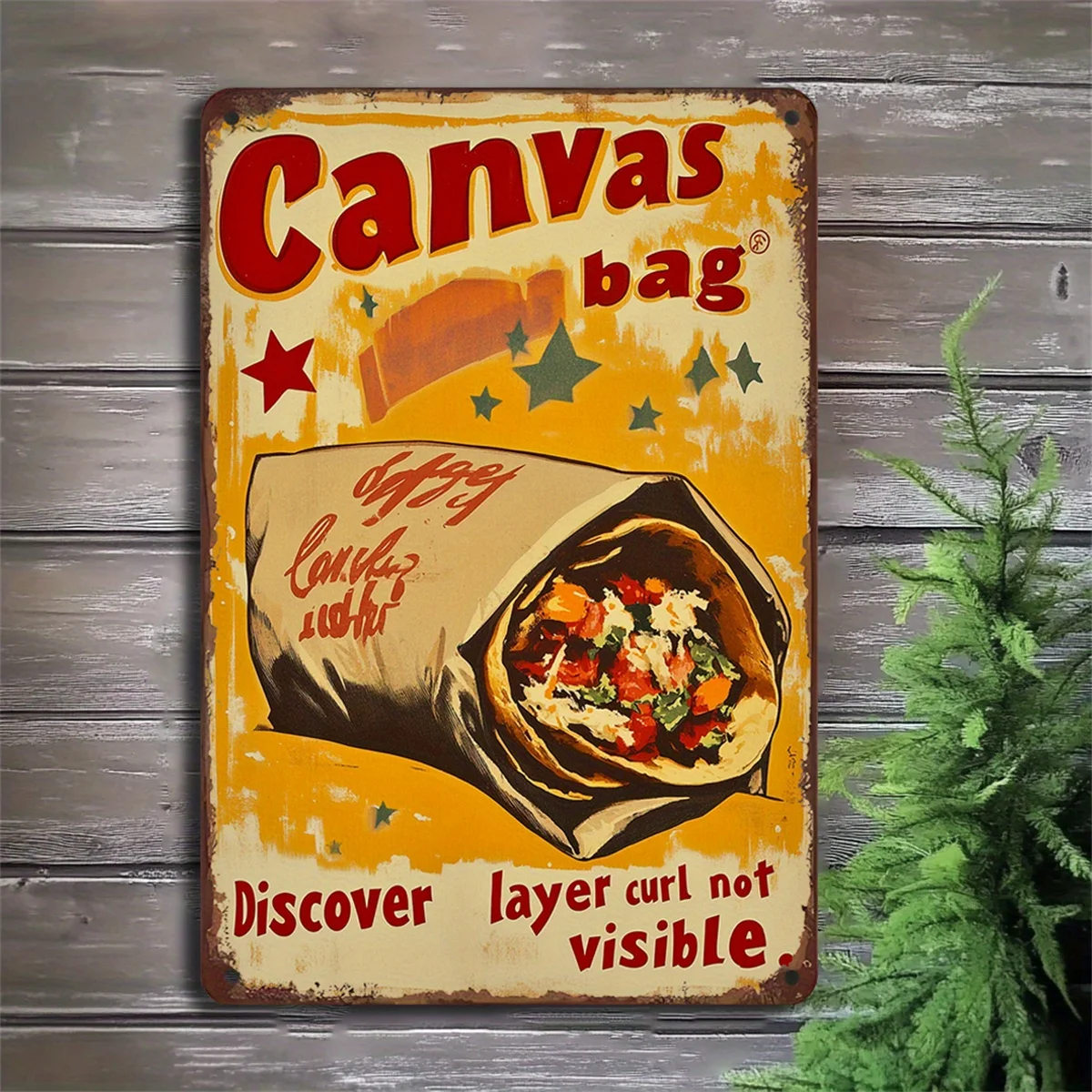 

1PC Vintage Food Themed Metal Tin Sign 8x12 Inches Antique Vintage Wall Art for Home & Bar Decor Easy To Hang Home Decoration