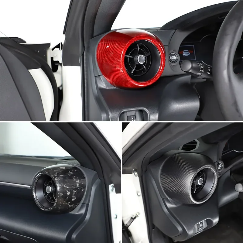 

Real Carbon Fiber Car Air Conditioner Outlet Cover Trim Sticker Car Interior Accessories For Subaru BRZ Toyota 86 GR 2021-2024