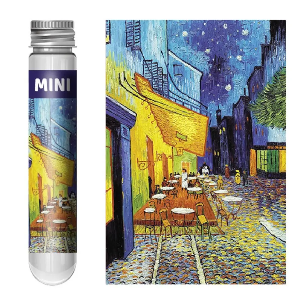 Mini puzzle de tube à essai portable, peinture à l'huile créative, motifs clairs exquis, jeu de puzzle, cadeau, 150 pièces par ensemble